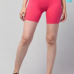 Attire Zone Women Pack Of 2 Solid Skinny Fit Low-Rise Cycling Sports Shorts-24