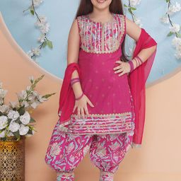 Little Zing Girls Floral Printed Kurta Sets-picture-26
