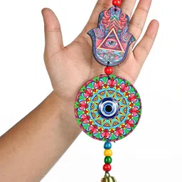 HINDCRAFT Multicolor Evil Eye Windchimes-picture-9