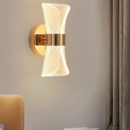 FILLISKA Gold-Toned & Transparent Acrylic Contemporary Abstract Shaped Shaped Wall Lamp-35