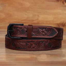 Celtic Unisex Textured Leather Belt-image-36