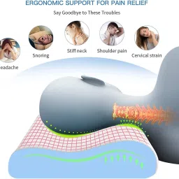 araami Cervical Contour Memory Foam Pillow, Stomached, Anti-Snoring, Side Sleepers Memory Foam Solid Sleeping Pillow Pack of 1 image 3