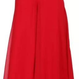 Women Relaxed Red Georgette Trousers-image-84