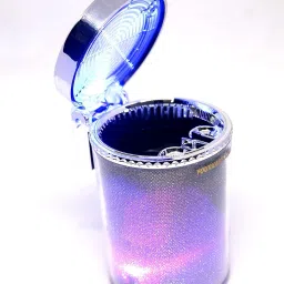 Car Cigarette Ashtray Silver Body with Multicolour LED Light Silver Plastic, Carbon Steel, Copper Ashtray-10
