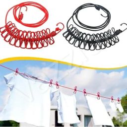 Clothes Hanging 2 Hook Drying Rope Portable Outdoor Travel Clothesline Pack Of 2 Multicolor-image-16