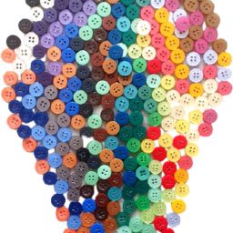 Multicolored Buttons/Kaj Buttons, 300 pcs, Size 1 x 1cm with 4 Holes, Used in Sewing, Scrap Booking, Art & Craft, Jewelry Making, Decorations, etc. Plastic Buttons-24
