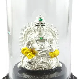 SILVERSPOT JEWEL 999 Pure Silver Raghavendra Swami with Acrylic Base Idol Decorative Showpiece - 14 cm-picture-32