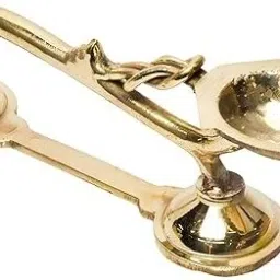 Pure Brass Spoon Aarti, Deep, Deepak, Diya for Pooja Purposes Brass Table Diya-12