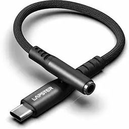 Lapster Black Type C To 3.5 Mm Audio Jack Connector With Dac Headphone Converter Phone Converter-44