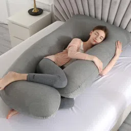 J-Shape Polyester Fibre Solid Pregnancy Pillow Pack of 1-image-96