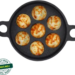 Pre-Seasoned Cast Iron Paniyaram/Paddu Pan|7 Pit - 7.4 inch Paniarakkal 0 L capacity 19 cm diameter-image-27
