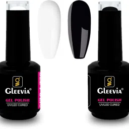 UV Gel Nail Polish Black & White Combo Soak-Off UV/LED Lamp Cured Gel 15ml/each Black, White-15
