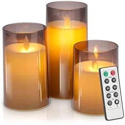 Acrylic Flameless LED Candles with Remote Control and Timer - AA Battery-Powered Candle-56