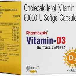 pharmazain life sciences Vitamin D3 60000 IU Capsule for Bone Joint Mental Health & Heart for Men & Women image 2
