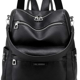 Small 20 L Backpack 20 L Backpack Purse for Women Convertible Vintage PU Leather Shoulder Bag-image-35