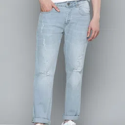 Mast & Harbour Men Slim Fit Ripped Light Fade Stretchable Jeans-picture-18