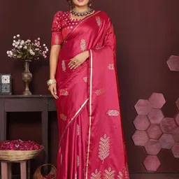 LeeliPeeri Designer Floral Zari Silk Blend Banarasi Saree-image-99