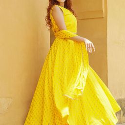 KALINI Printed Foil Print Ready to Wear Lehenga & Blouse With Dupatta-picture-2