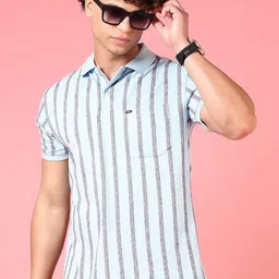 V-Mart Men Striped Polo Collar Cotton T-shirt-picture-21