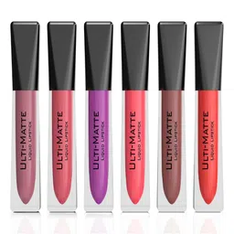 Bella Voste Set of 6 Ulti-Matte Liquid Lipsticks 3.7ml Each - Shade 01, 02, 07, 08, 13, 14-17
