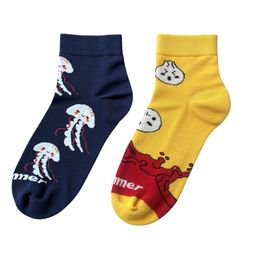 bummer Pack Of 2 Patterned Ankle Length Socks-image-41