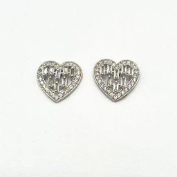 ISHKAARA Rhodium-Plated Heart Shaped Artificial Stones Studs image 5
