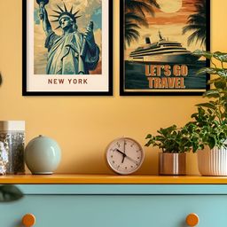 Kotart Black & Orange 2 Piece Wood Abstract Wall Paintings-picture-48