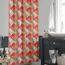 ArtzFolio Red and White Geometric PrintedWaterproof Shower Curtain-39