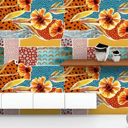 ArtzFolio Printed UV-Resistant Anti-Bacterial Watercolor Doodle Flowers Peel & Stick Wallpaper-image-89