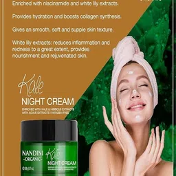 Nandini Organic Kale Night Cream Enriched With Niacinamide-50g image 4