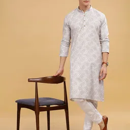 Anouk Men Geometric Thread Work Kurta-picture-29