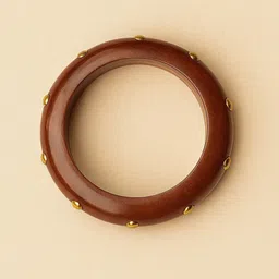 UnfoldSelf Beaded Studded Wooden Bangle-picture-36