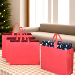 Kuber Industries Set of 4 Red Return Gift Bags-image-25