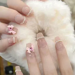 Secret Lives Set Of 24 Glossy With 3D Heart Bow Design Press On Artificial Nails image 2