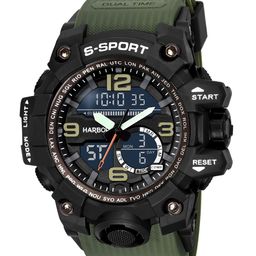 Diaggro Men Printed Dial & Textured Straps Analogue and Digital Watch H_9091_Green-136