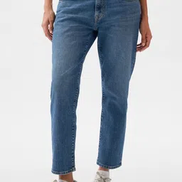 GAP Women Mom Fit High-Rise Light Fade Jeans-image-87