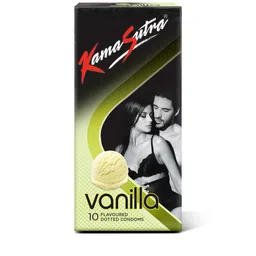 KamaSutra Pack of 10 Vanilla Flavoured Dotted Lubricated Condoms-18