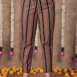 Aramya Striped Soft Cotton Regular Trousers-image-9