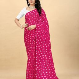 VRAGI Printed Pure Georgette Saree-image-57