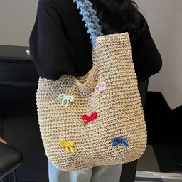 CORSICA Women Textured Structured Embroidered Tote Bag-18