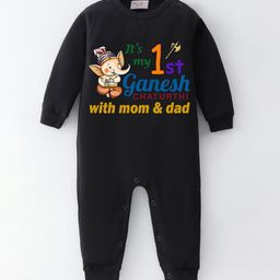 BLUSHES Infants Ganesh Chaturthi Printed Pure Cotton Round Neck Romper-image-58