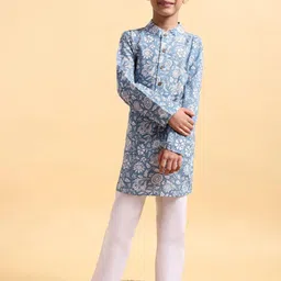 Mera Rang Boys Printed Regular Pure Cotton Kurta with Pyjamas-38