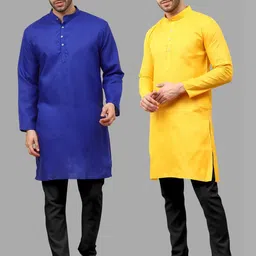 VS MALL Men Cotton Blend Kurta Sets-image-75