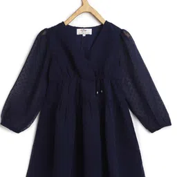 Chuppan chupai Puff Sleeve Georgette Fit & Flare Dress-picture-3