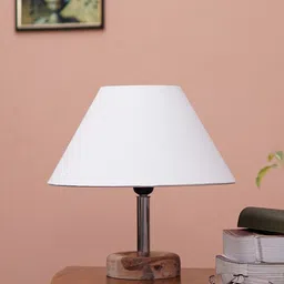 Pinecraft INTERNATIONAL Off white & Brown Edra Table Lamp with Shade-0