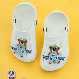 Yellow Bee Boys Pilot Bear & Airplane Charm Clogs-48