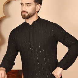 Anouk Men Geometric Embroidered Sequinned Kurta-picture-8