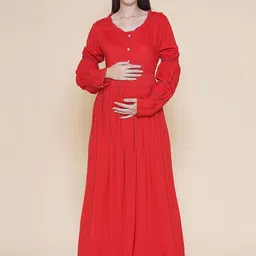 Mine4Nine Maternity A-Line Maxi Dress-image-4