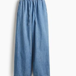 H&M Feather Soft Denim Drawstring Trousers-picture-26
