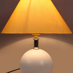 foziq White & Yellow Solid Metal Table Lamps-57